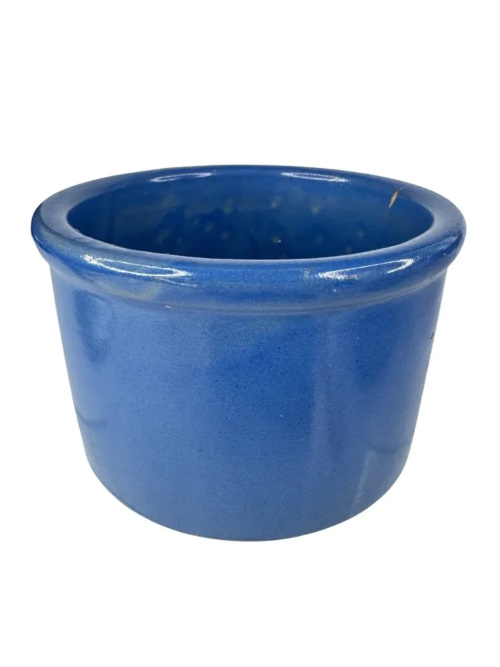 Ewald Bros. Sanitary Dairy Blue Ceramic Butter Crock 5" Golden Guernsey MN Vtg - Picture 12 of 12